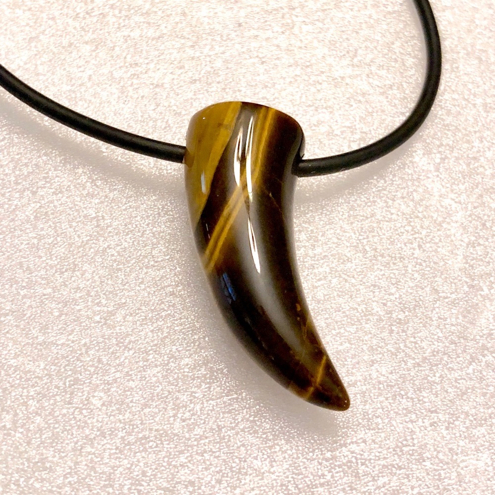 Horn (or Sabre Tooth) Pendant on Leather